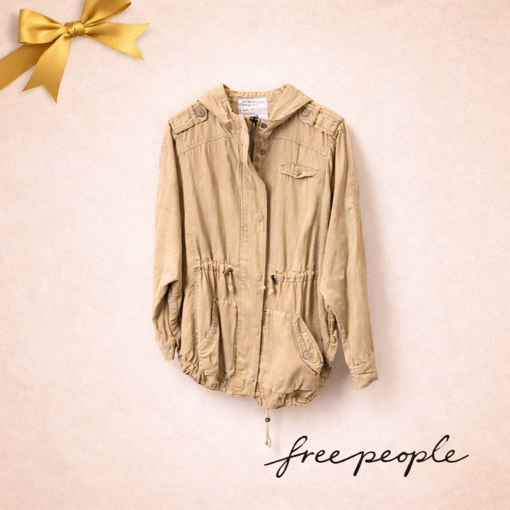 Free People Utility Anorak Jacket Tan Small
